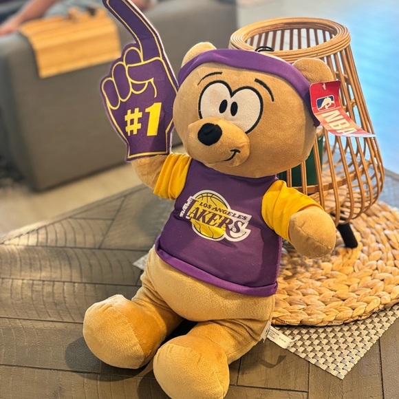 NBA Lakers Plush Bear with Purple and Yellow - Picture 4 of 4
